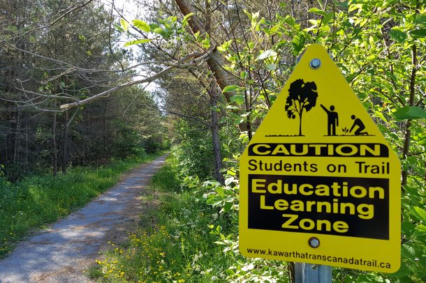 Sign on the 50 km long Kawartha Trail