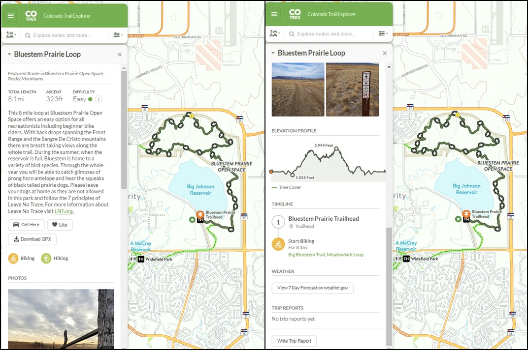 An image of a downloadable GPX file of the Colorado Trail Explorer website