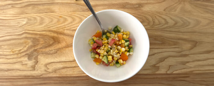corn salad in a bowl