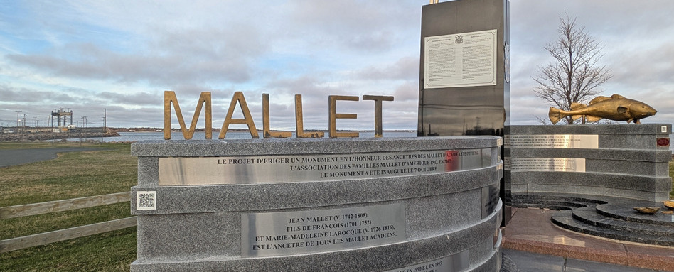 sign reading 'mallet' overlooking cloudy sky and sea