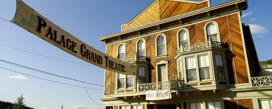 building and banner on sunny day