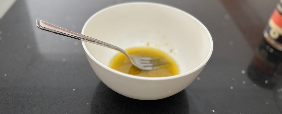 olive oil in a bowl on a counter