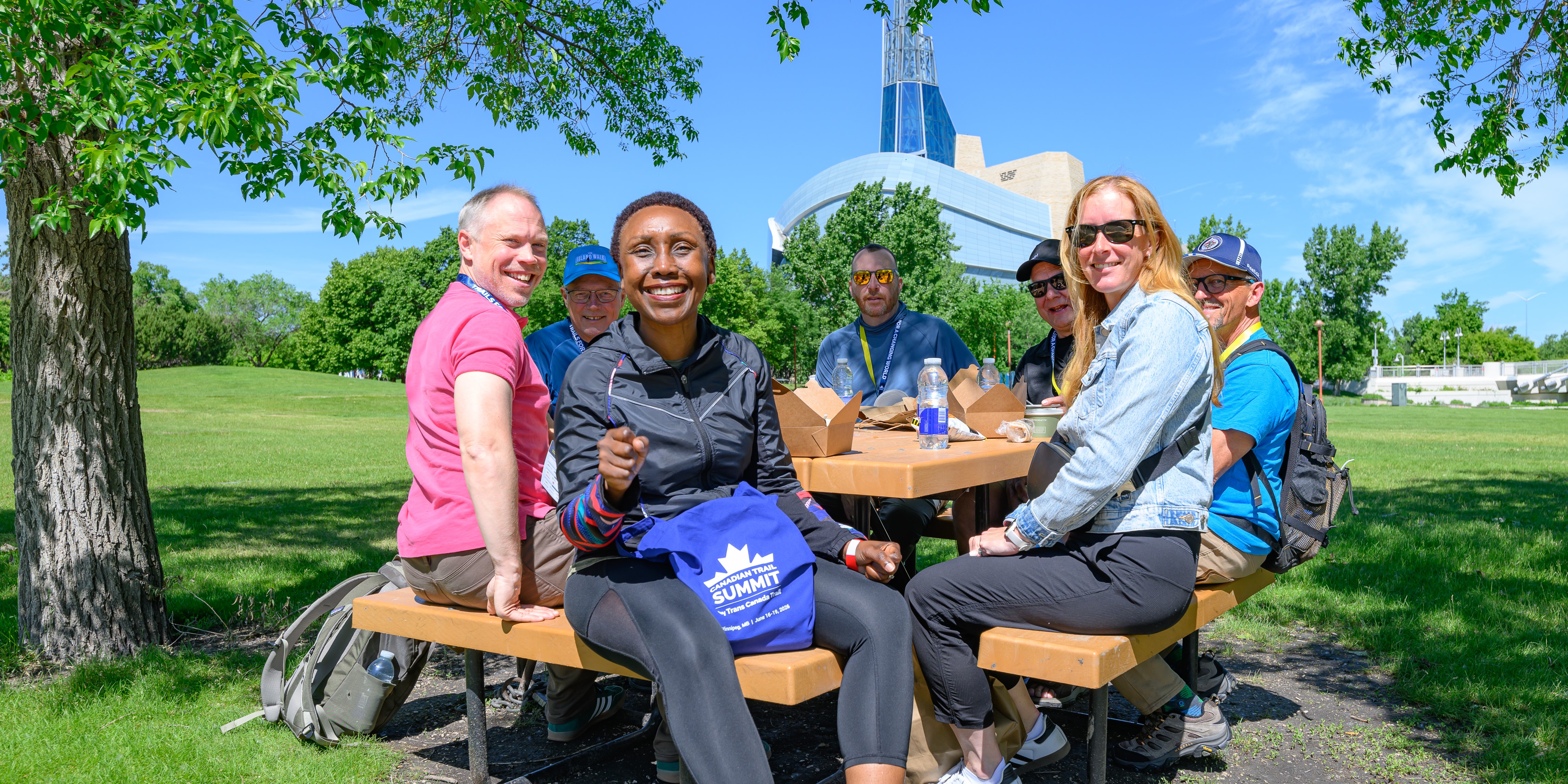 Canadian Trail Summit participants during a Field Trip at The Forks in Winnipeg.