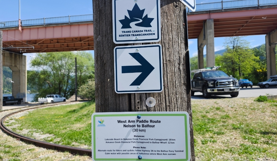 trail signage in parking lot on sunny day